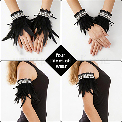 Pulseras de plumas para la muñeca&nbsp;BJEW-WH20002-16B
