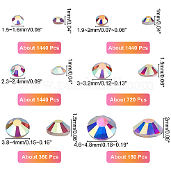 6 cabochon à dos plat en strass de verre de style&nbsp;RGLA-CA0001-08
