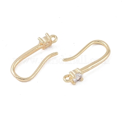Latón micro allanar ganchos del pendiente del zirconia cúbico&nbsp;KK-U008-08G