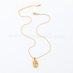 Collar con colgante de flor de tulipán de acero inoxidable vintage francés para mujer&nbsp;GP7567