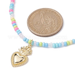 Collier pendentif coeur en laiton doré&nbsp;NJEW-JN04530