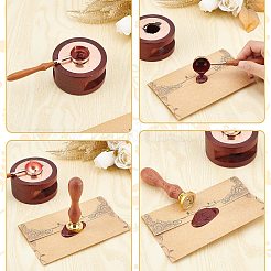 Messing-Wachssiegelstempel mit Holzgriff&nbsp;AJEW-WH0412-0106