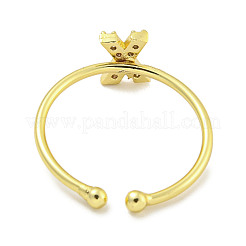 Anneaux de manchette ouverts en laiton plaqué en rack pour femmes&nbsp;RJEW-F162-02G-X