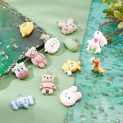 48pcs 12 styles de pendentifs en résine opaque&nbsp;FIND-SC0003-24