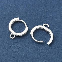 Micropave de latón claro fornituras de aretes de aro de circonio cúbico&nbsp;KK-H532-14A-S