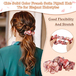 2 Stück 2 Stile schicke einfarbige französische Satin-Zopf-Haargummis für elegante Frisuren&nbsp;OHAR-TA0001-09