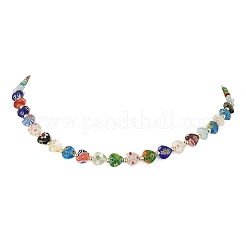 Collane a forma di cuore fatte a mano con perline di vetro millefiori&nbsp;NJEW-JN06605
