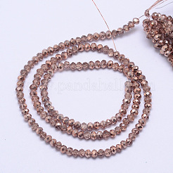 Perles à facettes en verre transparent peint rondelle&nbsp;DGLA-J001-C13-4mm