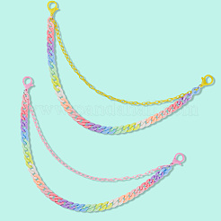 2 ceinture à chaîne double couche en résine 2 couleurs pour pantalons&nbsp;AJEW-GF0011-20B