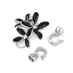 Fermoirs repliables en laiton micro pave zircone cubique transparente&nbsp;KK-U043-09P