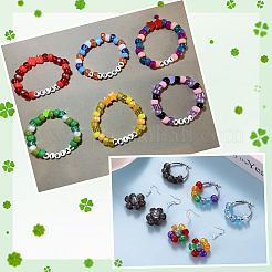 1000 Stück Ponyperlen aus Kunststoff und Blumen-Acrylperlen-Sets&nbsp;DIY-SP0003-95A