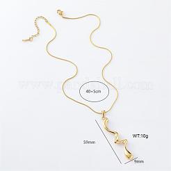 Collier minimaliste à pendentif torsadé irrégulier en acier inoxydable pour femme&nbsp;PL8939