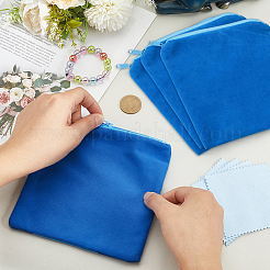 4 sac de rangement à fermeture éclair en microfibre pour bijoux en argent&nbsp;ABAG-BBC0001-33A
