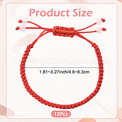 12 Stück geflochtene Nylonschnur-Armbänder&nbsp;BJEW-SP0001-27B