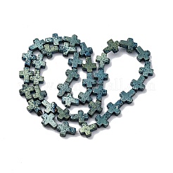 Brins de perles de pierre de lave naturelle galvanisées&nbsp;G-A256-A01-01E