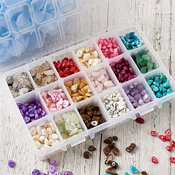 360 g 18 Farben Süßwassermuschel & Edelstein-Chip-Perlen-Sets&nbsp;G-CW0001-01