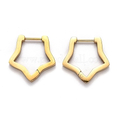 Pendientes de aro con forma de estrella de acero inoxidable 304&nbsp;STAS-J033-06G