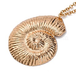 Sommer-Strand-Legierung Muschelanhänger Rolo Kette Halsketten für Frauen&nbsp;NJEW-U013-05G-01