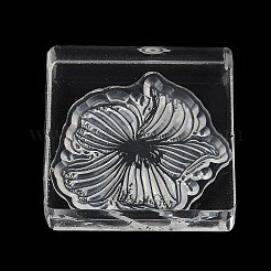 Timbri trasparenti in silicone a forma di fiore con blocchi acrilici&nbsp;DIY-G121-07D