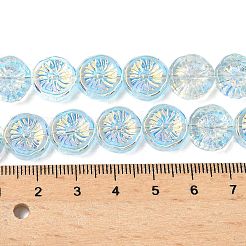 Brins de perles de verre semi-galvanisées et peintes à la cuisson&nbsp;EGLA-K061-11A-AB06