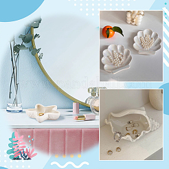 3 stücke 3 arten seestern muschelförmigen porzellan schmuck platte&nbsp;AJEW-PH0007-35