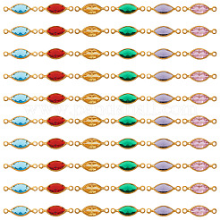 60 pz. 6 colori ottone pavé k9 connettore in vetro charms&nbsp;KK-TA0003-15