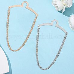 4 pz 2 colori catene pendenti in ottone spille da colletto fermacravatta&nbsp;AJEW-SC0004-03