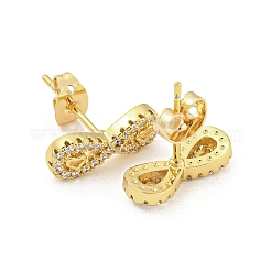 Ottone micro spianare zirconi orecchini&nbsp;EJEW-P261-21G