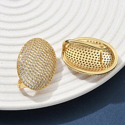 Orecchini a cerchio in ottone con zirconi cubici chiari micro pavè&nbsp;EJEW-C182-01G