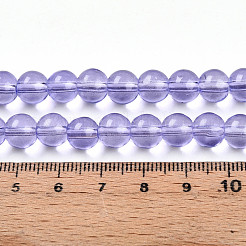 Fili di perle di vetro trasparenti con vernice da forno&nbsp;DGLA-N006-8mm-06