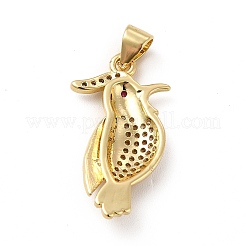 Porte micro ouvrent pendentifs zircone cubique en laiton de placage&nbsp;KK-E072-15G