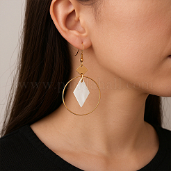 3 Paar 3 Stile Legierung Shell Raute baumeln Ohrringe&nbsp;EJEW-HY0001-08