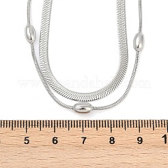 Collane a doppio strato con catena a serpente in acciaio inossidabile 304 per donna&nbsp;NJEW-Z072-03P