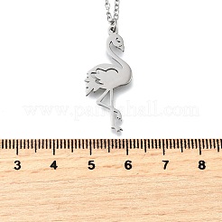 Collane a catena con ciondolo a forma di fenicottero in acciaio inossidabile 304 per donna e uomo&nbsp;NJEW-Q032-02A-P