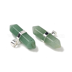 Natürlicher grüner Aventurin-Anhänger mit zwei Endstücken&nbsp;G-NH0001-15P-04