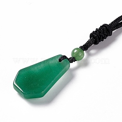 Collana con ciondolo esagonale in pietra preziosa con cordino in nylon per uomo donna&nbsp;NJEW-G094-A