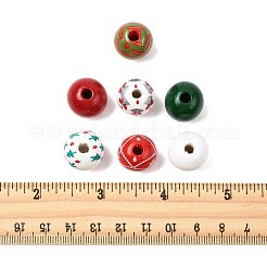 50 Stück 7 Farben Weihnachtsspray bemalte europäische Holzperlen&nbsp;WOOD-FS0002-43