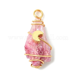 2 pz pendenti in cristallo di quarzo naturale elettroplaccato e tinto con filo di rame avvolto&nbsp;PALLOY-JF03170-01