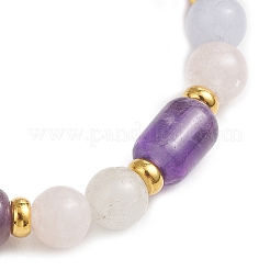 Stretch-Armbänder mit runden und zylinderförmigen Natursteinperlen für Damen und Herren&nbsp;BJEW-JB13478