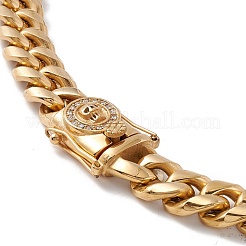 Placcatura ionica (ip) 304 collana con catene a maglie in acciaio inossidabile con teschio di strass per uomo e donna&nbsp;NJEW-E155-09G