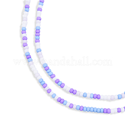 Chapelets de perles en verre peinte par pulvérisation opaque&nbsp;GLAA-N047-07-05