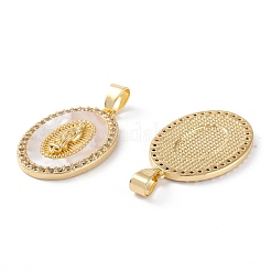 Pendenti in zirconi cubici trasparenti in micro pavè di ottone&nbsp;ZIRC-M116-23G