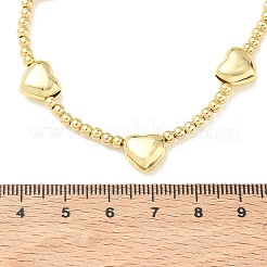 Collane di ottone con perline a forma di cuore tondo&nbsp;NJEW-Z120-01G