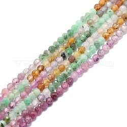 Natürlichen Turmalin Perlen Stränge, facettiert, Runde, 2 mm, Bohrung: 0.5 mm, ca. 215 Stk. / Strang, 15.16''~15.55'' (38.5~39.5 cm)