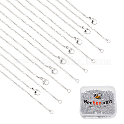 Beebeecraft 30 Stück 2 mm 304 Edelstahl-Kabelketten-Halsketten für Männer und Frauen, Edelstahl Farbe, 24.2 Zoll (61.5 cm)