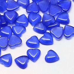 Katzenauge-Cabochons, Herz, Blau, 10x10x2.5 mm