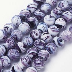 Perles vernissées manuelles, ronde, violet, 14mm, Trou: 1~2mm
