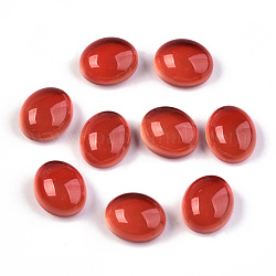Cabochons di vetro, cabochon di umore che cambiano colore, ovale, rosso, 12x10x6.5mm