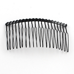 Accessoires de cheveux accessoires peignes en fer, noir, 38x73mm
