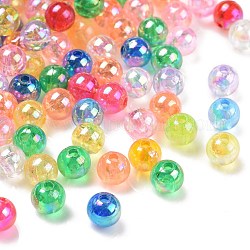 Perle acriliche trasparenti ecologiche, tondo, ab colore, colore misto, 6mm, Foro: 1.5 mm, circa 4000pcs/500g